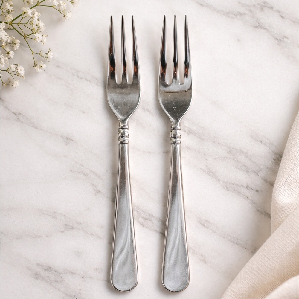 Lenox 18/10 Cocktail Forks Pair replacements three tine stainless nickel silver